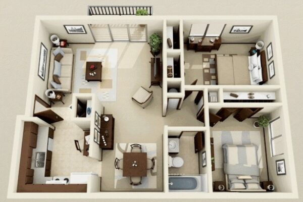 2 bhk home interior design