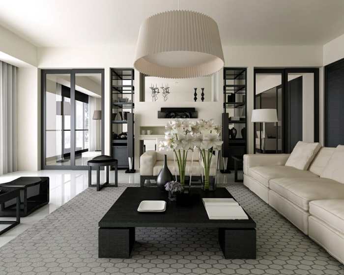 Black and white home interior design